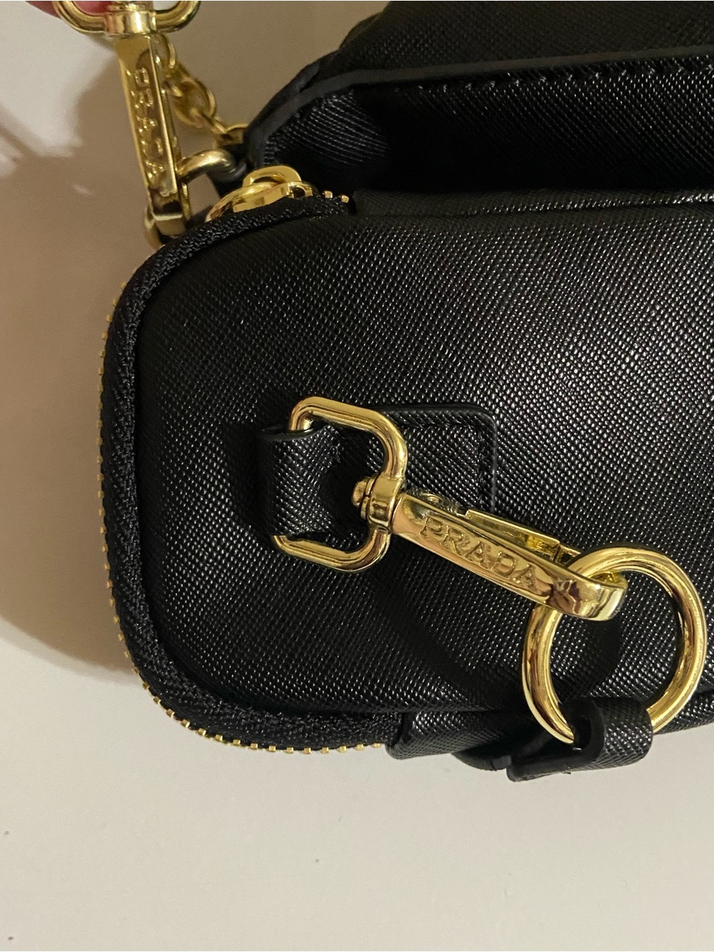 Prada Black Leather Bag, Chain Strap, Sunglasses & Pouch Set - Picture 5 of 13